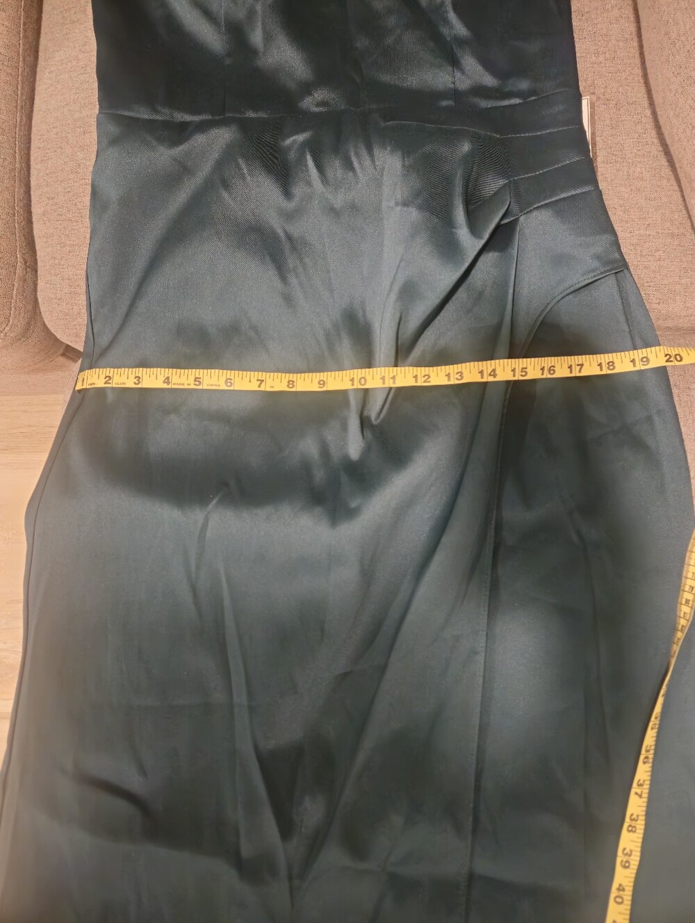 Xscape Teal Ruffled Off-Shoulder Satin Maxi Gown - Picture 9 of 9